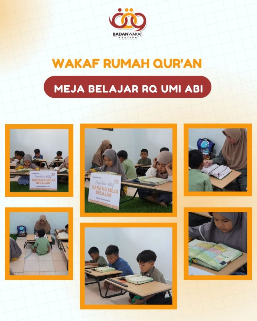 Penyaluran Wakaf Sarana Meja Belajar untuk Rumah Qur’an Umi Abi