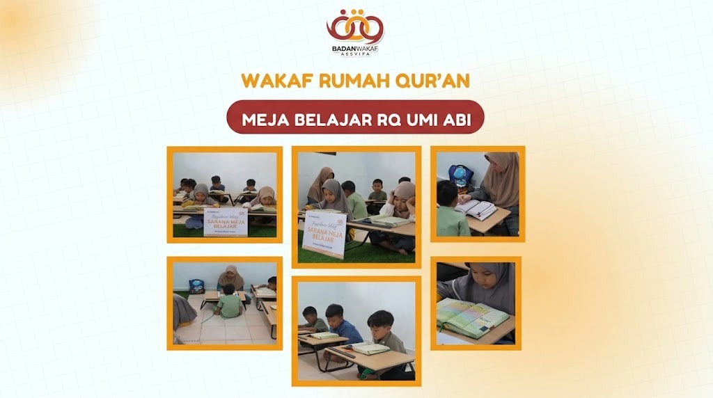 Penyaluran Wakaf Sarana Meja Belajar untuk Rumah Qur’an Umi Abi