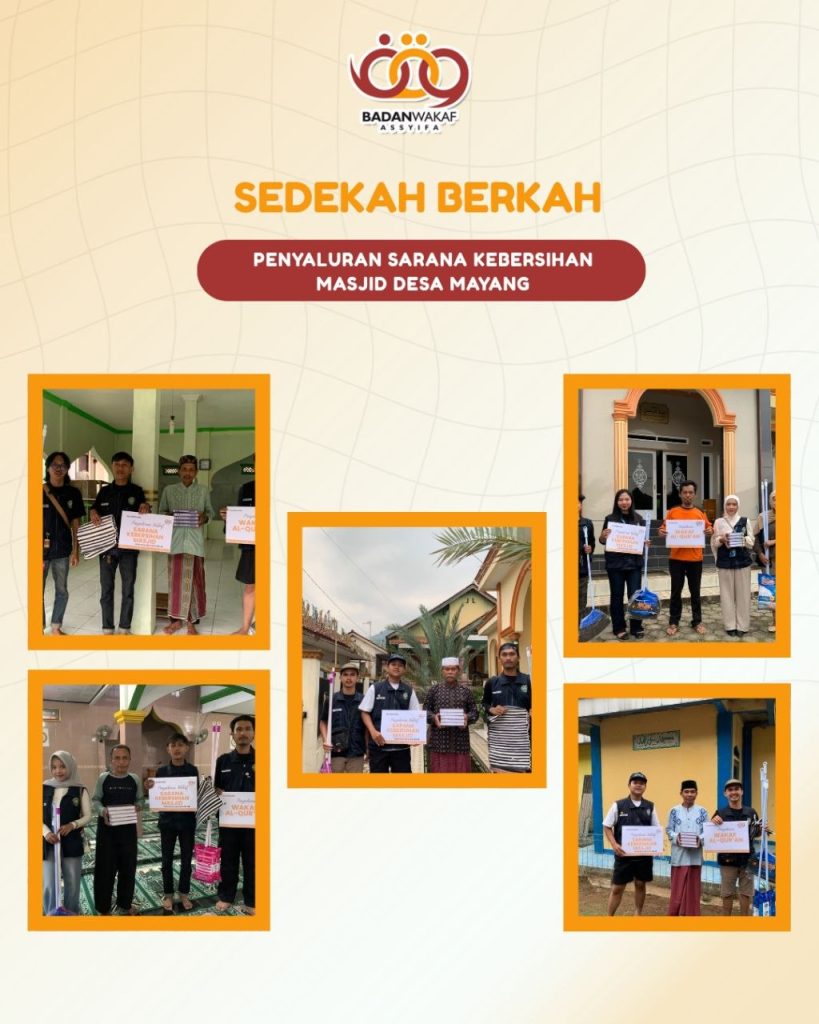 Penyaluran Sarana Kebersihan Masjid Bersama Mahasiswa KKN Desa Mayang