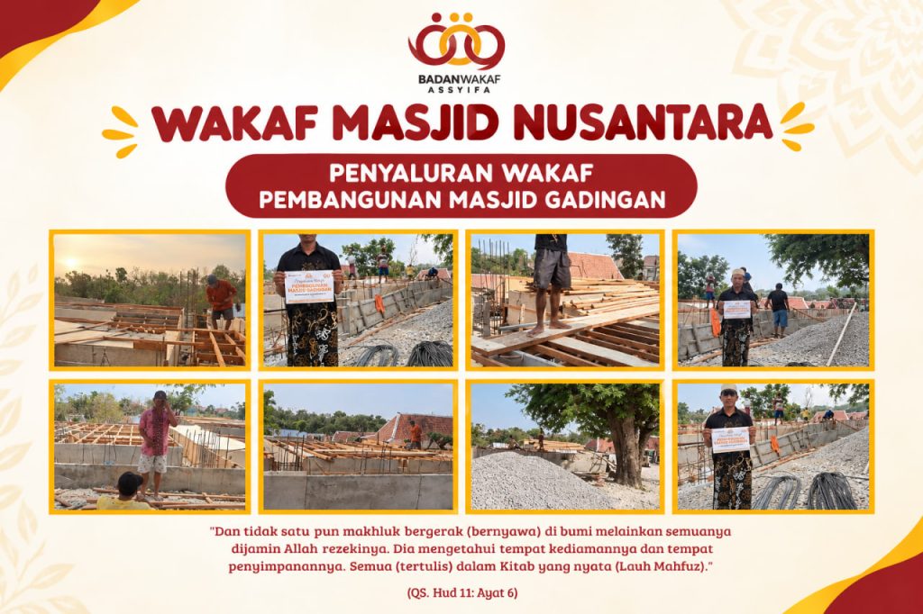 Badan Wakaf Assyifa Salurkan Wakaf untuk Dukung Pembangunan Masjid Gadingan di Grobogan